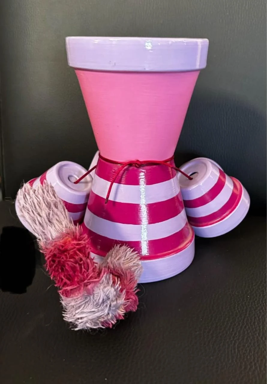 😻 Pot décoration d'artisanat « fait main » Chat du Cheshire – photo 2